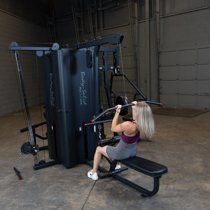 Close-Up of Lat Pulldown Station on Body-Solid S1000 4-Stack Gym