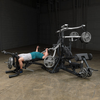 Body-Solid SBL460P4 upper body workout using freeweight leverage system