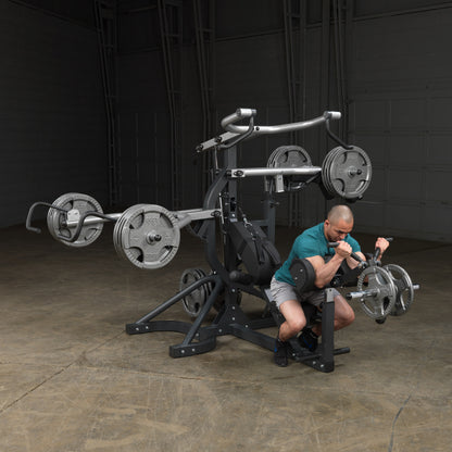 Body-Solid SBL460P4 upper body workout using freeweight leverage system