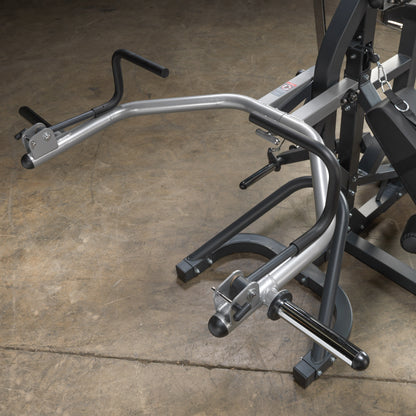 Adjustable leverage arms on the Body-Solid SBL460P4 Freeweight Gym