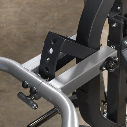 Multi-position leverage arms for different press angles on Body-Solid SBL460P4 gym