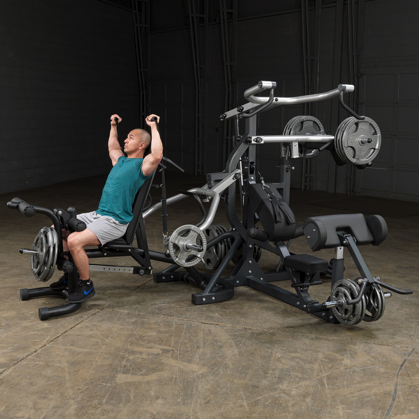 Body-Solid SBL460P4 leverage press station with adjustable arms