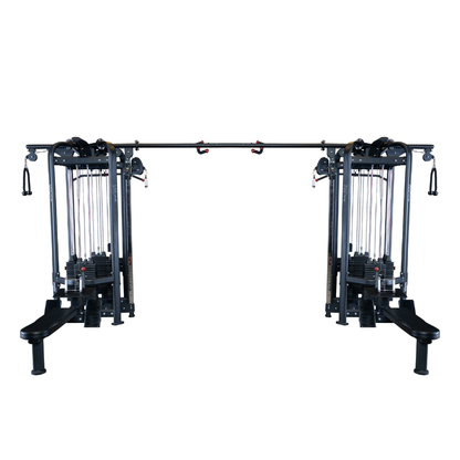 Full view of Body-Solid SJG800 8-Stack Jungle Gym with all cable stations visible