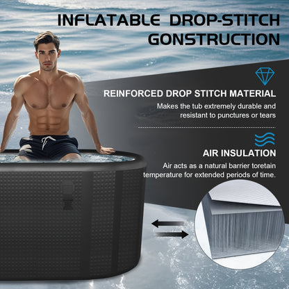 Close-up of high-quality drop-stitch material on the bathtub
