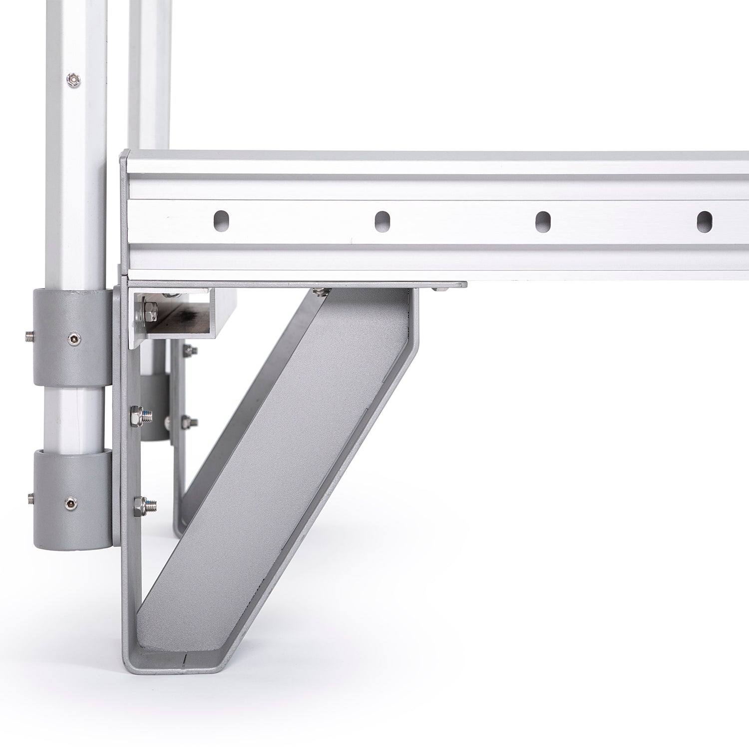 Close-up of the aluminum frame on the Elina Pilates Mentor Reformer