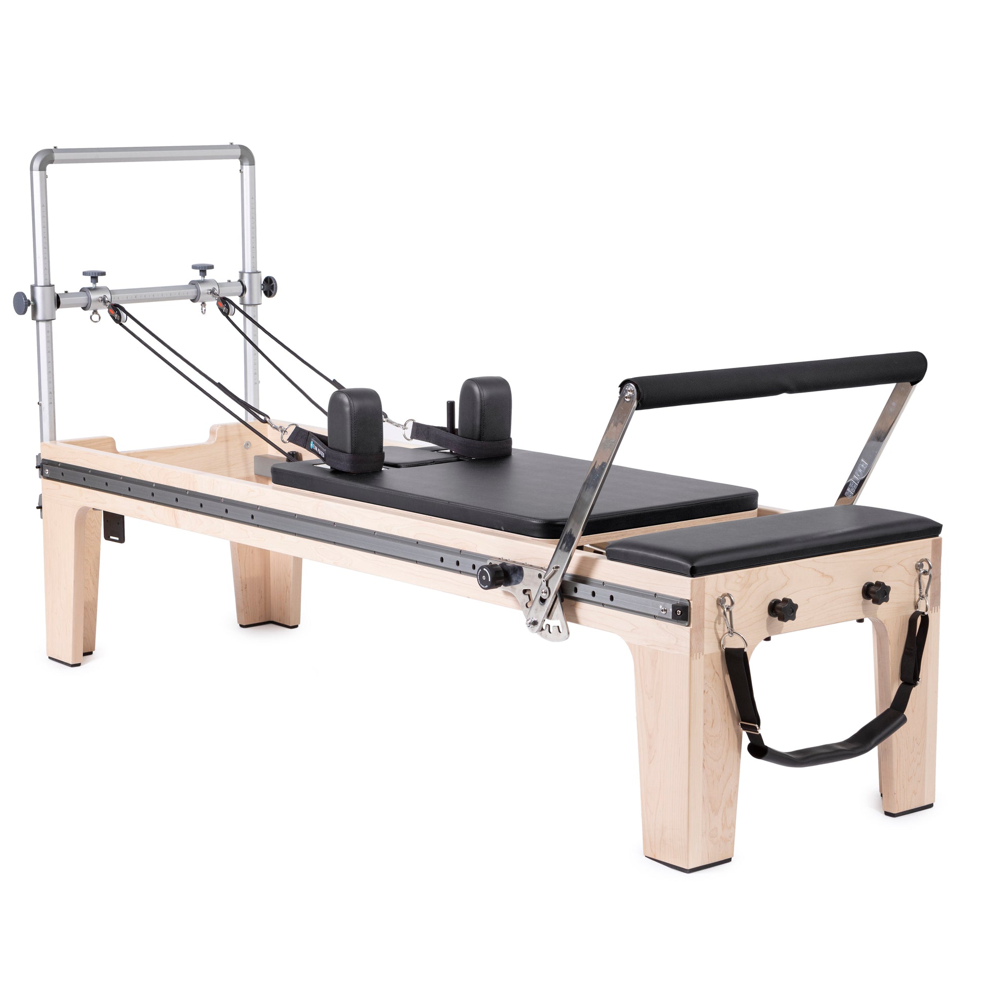 Full view of Elina Pilates Physio Reformer Master Instructor™ with Mini‑Tower in black upholstery