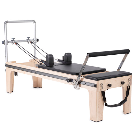 Full view of Elina Pilates Physio Reformer Master Instructor™ with Mini‑Tower in black upholstery