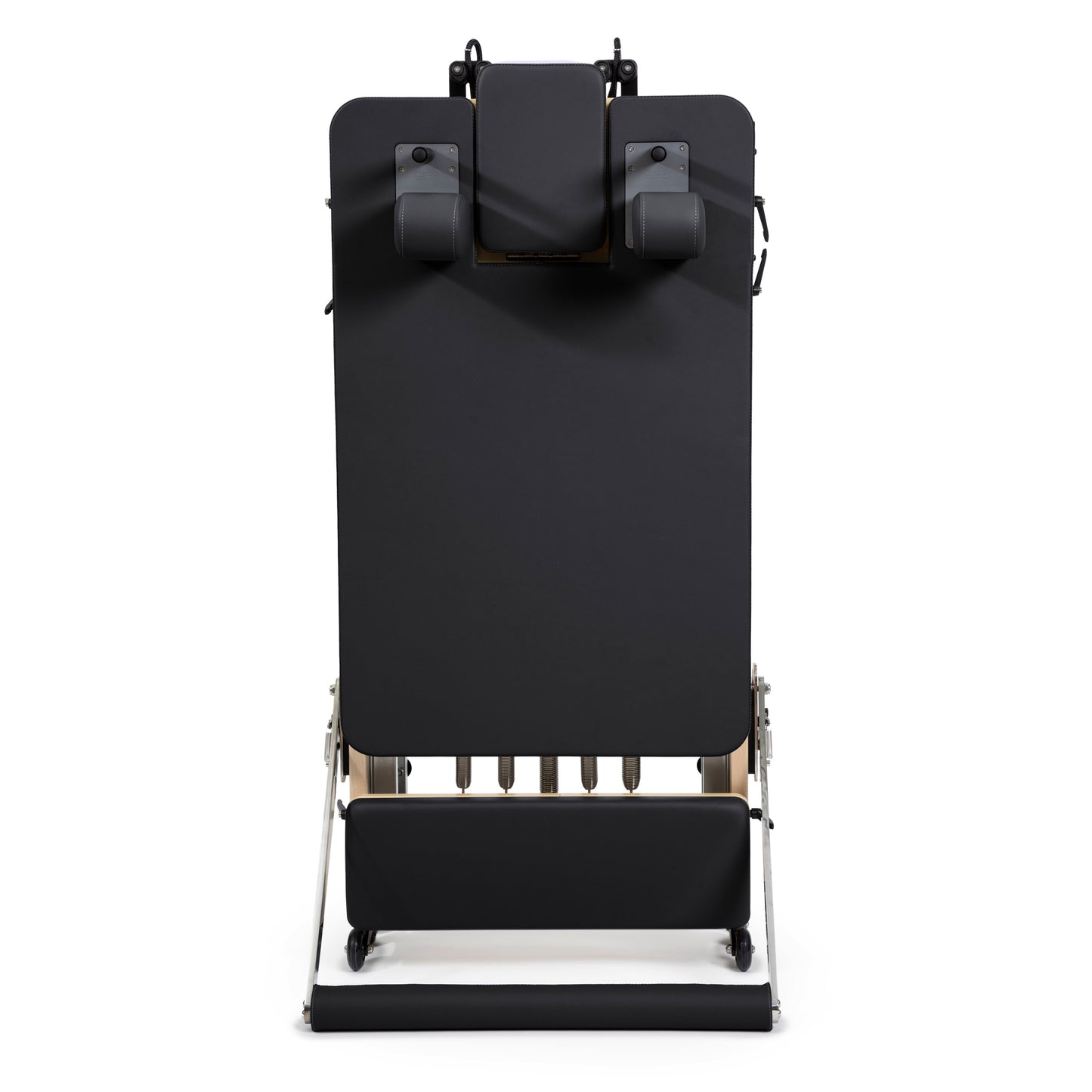Elina Pilates Foldable Reformer stored in compact position