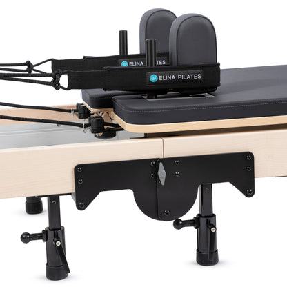 Close-up of adjustable pulley system on Elina Pilates Reformer