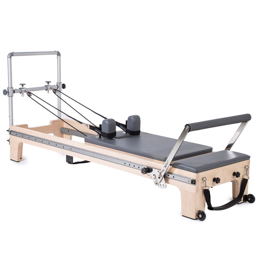 Full view of Elina Pilates Master Instructor™ Reformer with Mini-Tower and maple wood finish