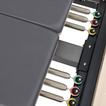 Close-up of the adjustable resistance springs on Elina Twin Reformer