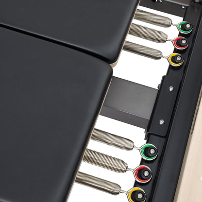 Close-up of the adjustable resistance springs on Elina Twin Reformer