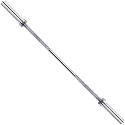 Fitvids Olympic Barbell 5ft silver front view for weightlifting and powerlifting