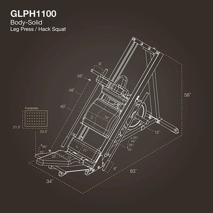 Body‑Solid GLPH1100B Leg Press & Hack Squat Machine – Heavy‑Duty Dual‑Mode Lower-Body Trainer