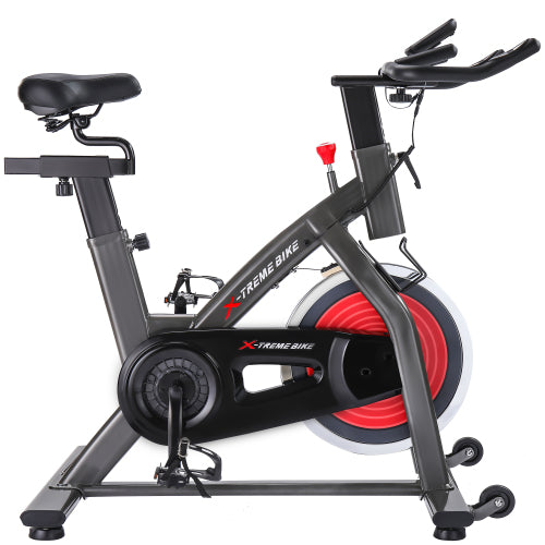 Indoor cycling bike with 25 lb flywheel and adjustable handlebar and seat