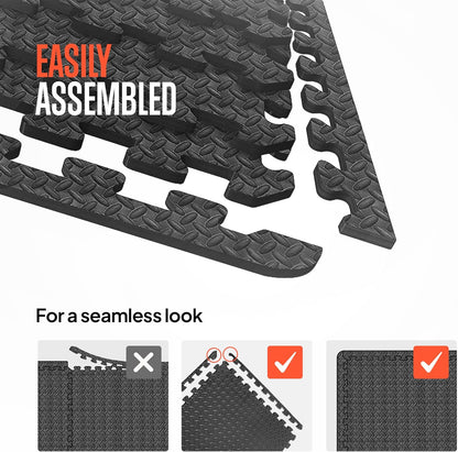 Zoomed-in view of interlocking edges for secure fit between foam tiles