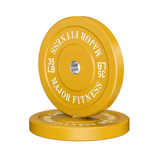 35 LB Pair of Major Fitness Low Bounce Bumper Plates Olympic Weight Plates 