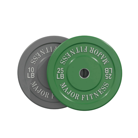 70 LB Set (10LB Pair + 25LB Pair) of Major Fitness Low Bounce Bumper Plates Olympic Weight Plates 