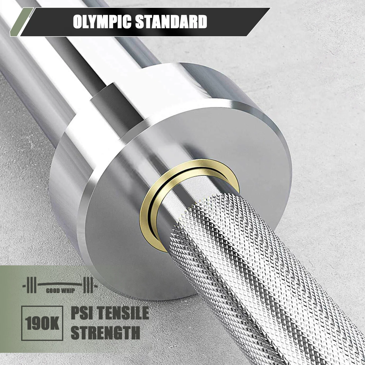 Major Fitness 7FT Olympic Barbell designed for use with olympic weight plates