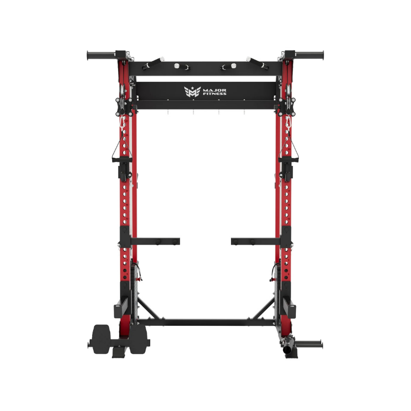 Major Fitness F22 Pro All-In-One Power Rack Home Gym (Combat Red) Front View
