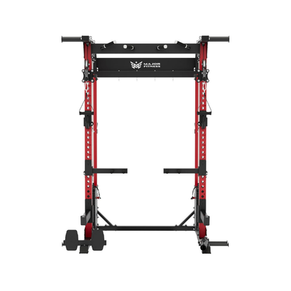 Major Fitness F22 Pro All-In-One Power Rack Home Gym (Combat Red) Front View