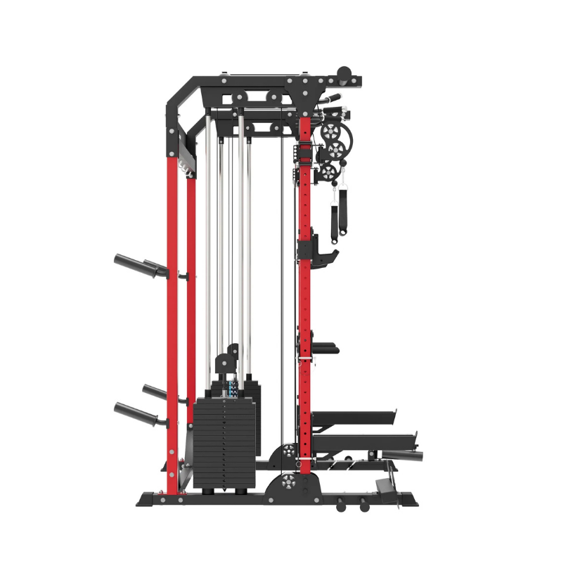 Major Fitness F22 Pro All-In-One Power Rack Home Gym (Combat Red) Side View