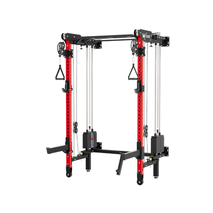 MAJOR FITNESS F35 All-in-One Wall Mount Folding Power Rack Home Gym (Combat Red) Main View