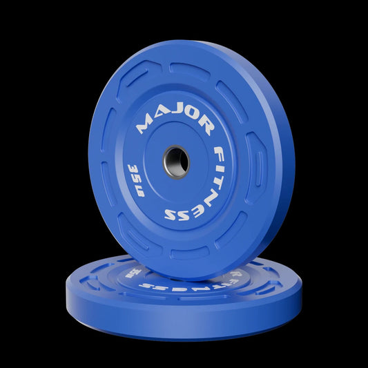 Major Fitness Color Grip Low Bounce Bumper Plates Olympic Weight Plates - 35LB Pair