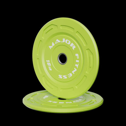 Major Fitness Color Grip Low Bounce Bumper Plates Olympic Weight Plates - 70LB Set (2 x 10LB, 2 x 25LB)