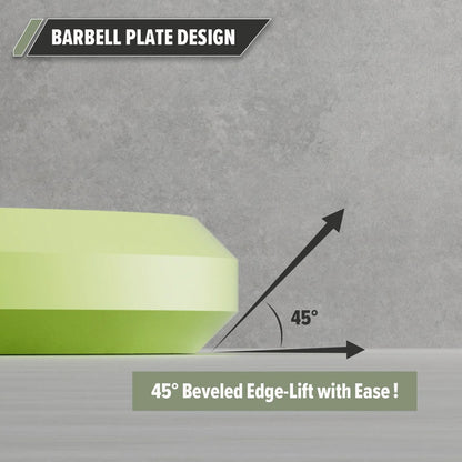 Major Fitness Color Grip Low Bounce Bumper Plates Olympic Weight Plates - 320LB Set (2 x 10LB, 2 x 25LB, 2 x 35LB, 4 x 45LB)