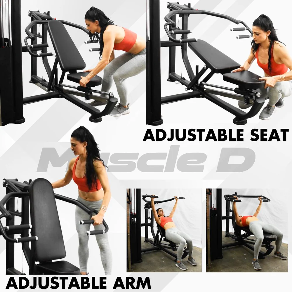 Muscle D 4‑Stack Megatron Compact Multi‑Gym fully adjustable seat and arms