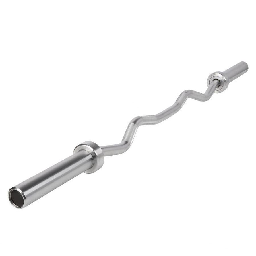 Muscle D Fitness 5′ Hard Chrome EZ Curl Bar full view