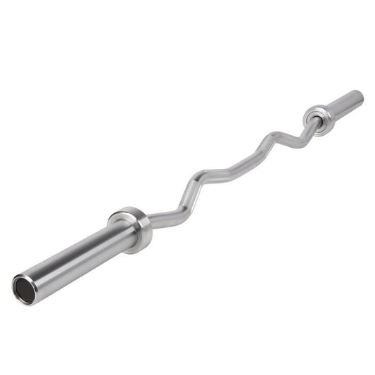 Muscle D Fitness 5′ Hard Chrome EZ Curl Bar full view
