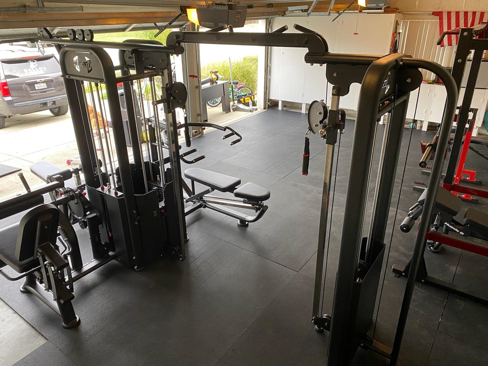 5‑Stack Megatron Compact Multi‑Gym setup in a home gym
