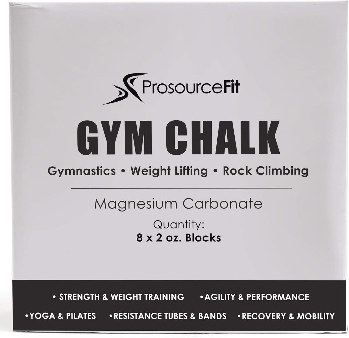 ProsourceFit 1lb Gym Chalk – Set of 8 magnesium carbonate blocks for weightlifting, gymnastics, and climbing
