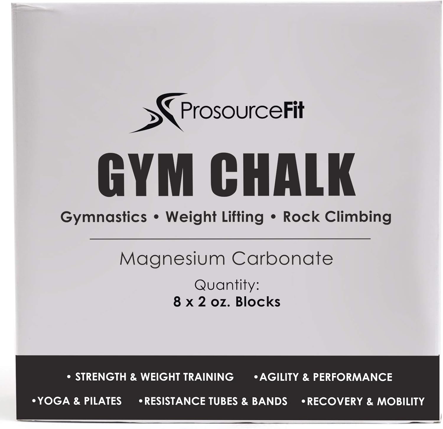ProsourceFit 1lb Gym Chalk – Set of 8 magnesium carbonate blocks for weightlifting, gymnastics, and climbing