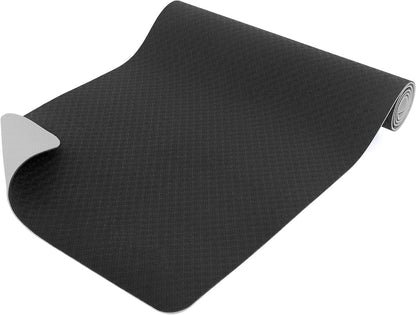 Close-up of ProsourceFit Yoga Mat showing 1/4 inch (6mm) thickness for extra cushioning and joint support