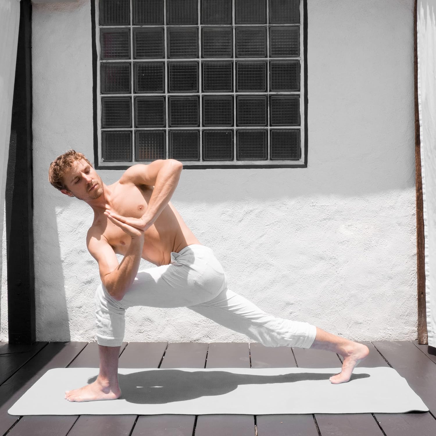 Reversible ProsourceFit Yoga Mat with dual-color design, showcasing eco-friendly materials