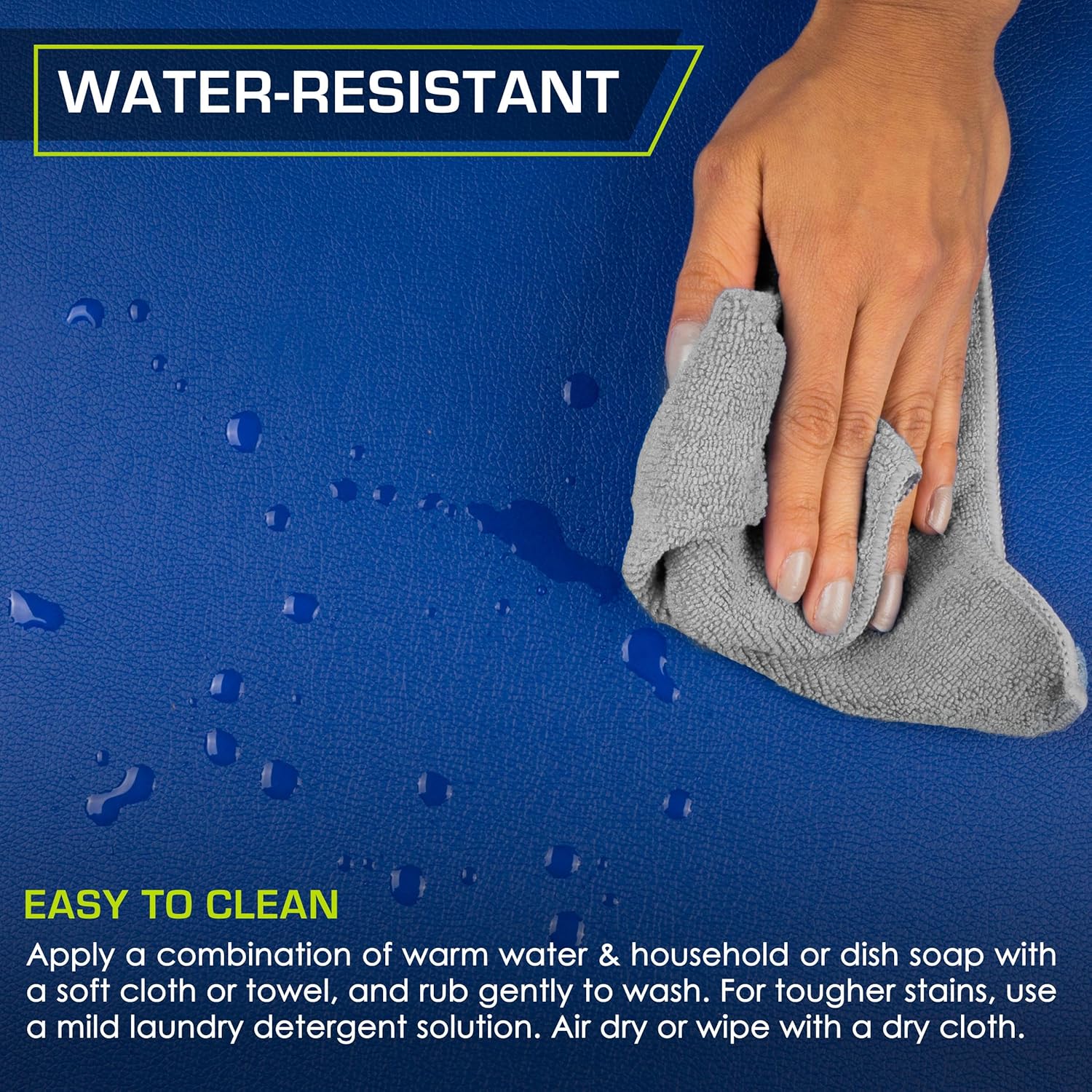 ProsourceFit Tri-Fold Exercise Mat with water-resistant vinyl surface, easy to clean after workouts