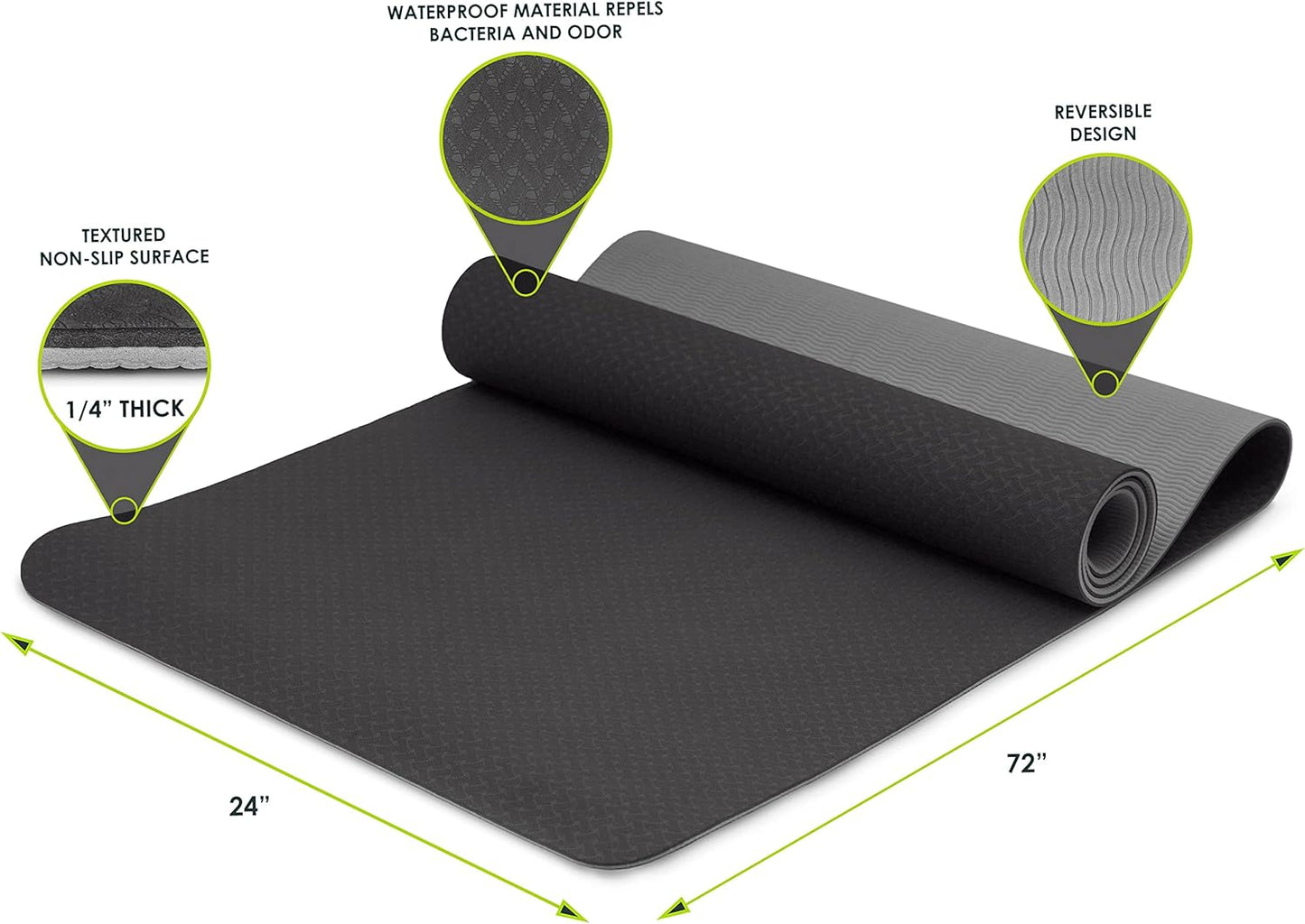Water-resistant surface of the ProsourceFit Yoga Mat, easy to wipe clean after workouts