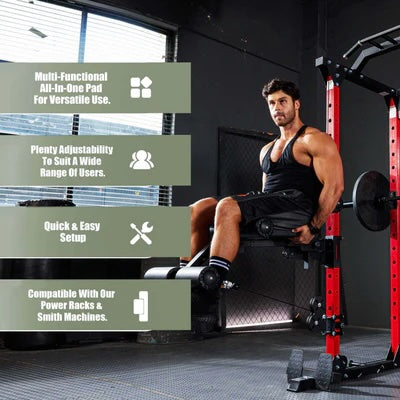 Major Fitness Rack-Mounted Leg Extension Attachment – Adjustable Leg Extension & Lat Pulldown Seat for Power Rack & Smith Machine