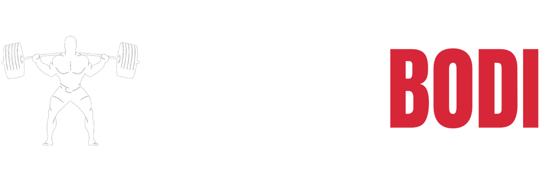 SculptBodi logo featuring bold athletic lettering with a white and red color scheme representing strength and fitness branding"