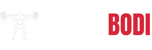 SculptBodi logo featuring bold athletic lettering with a white and red color scheme representing strength and fitness branding"