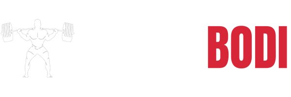 SculptBodi logo featuring bold athletic lettering with a white and red color scheme representing strength and fitness branding"