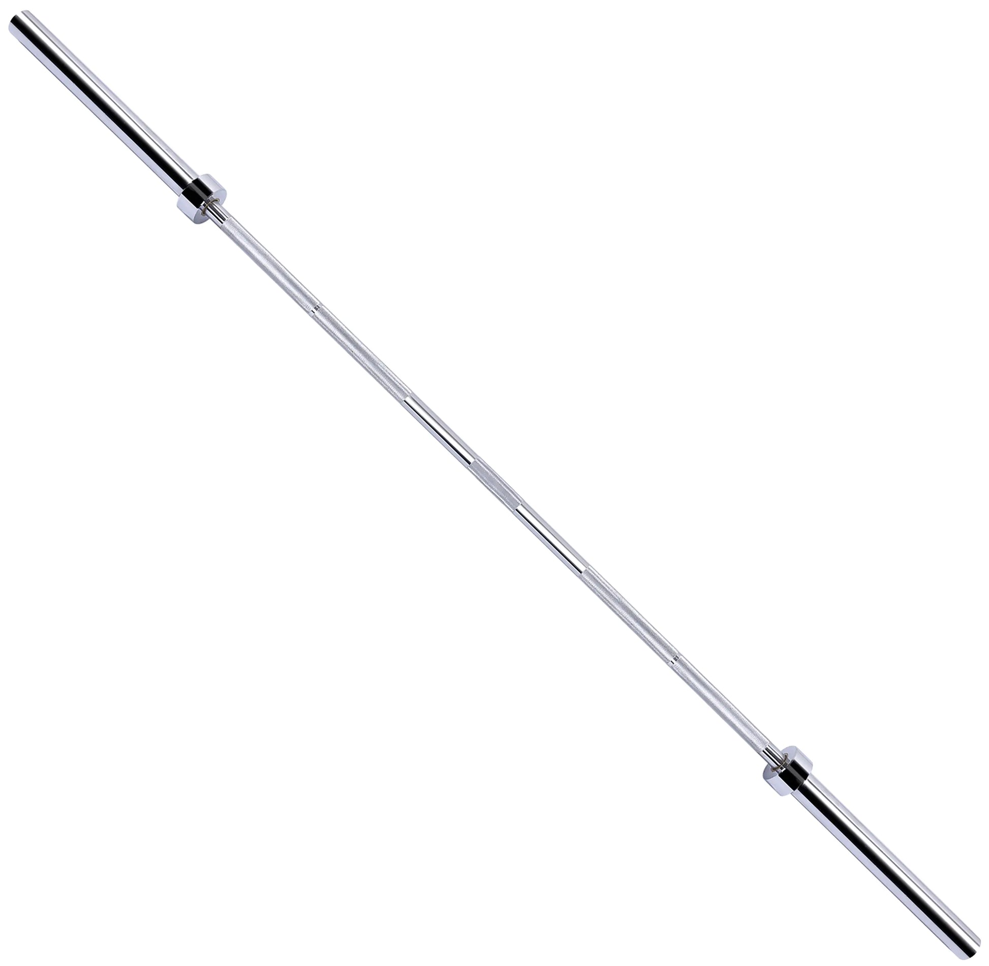 Signature Fitness 7 FT Olympic barbell with chrome finish and knurled grip – full product view