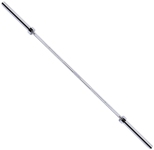 Signature Fitness 7 FT Olympic barbell with chrome finish and knurled grip – full product view