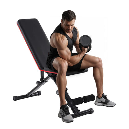 Sweetcrispy adjustable weight bench in black with incline setting