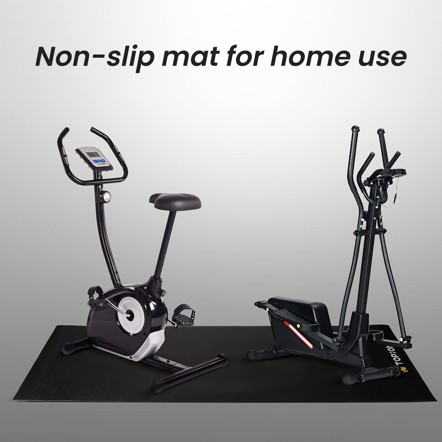 Topiom non-slip fitness mat in home gym for exercise equipment