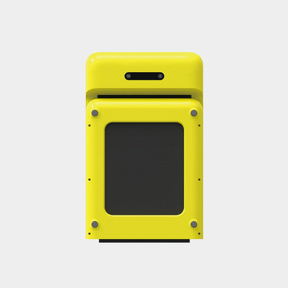 WalkingPad C2 Colorful Foldable Treadmill in yellow in folded upright position