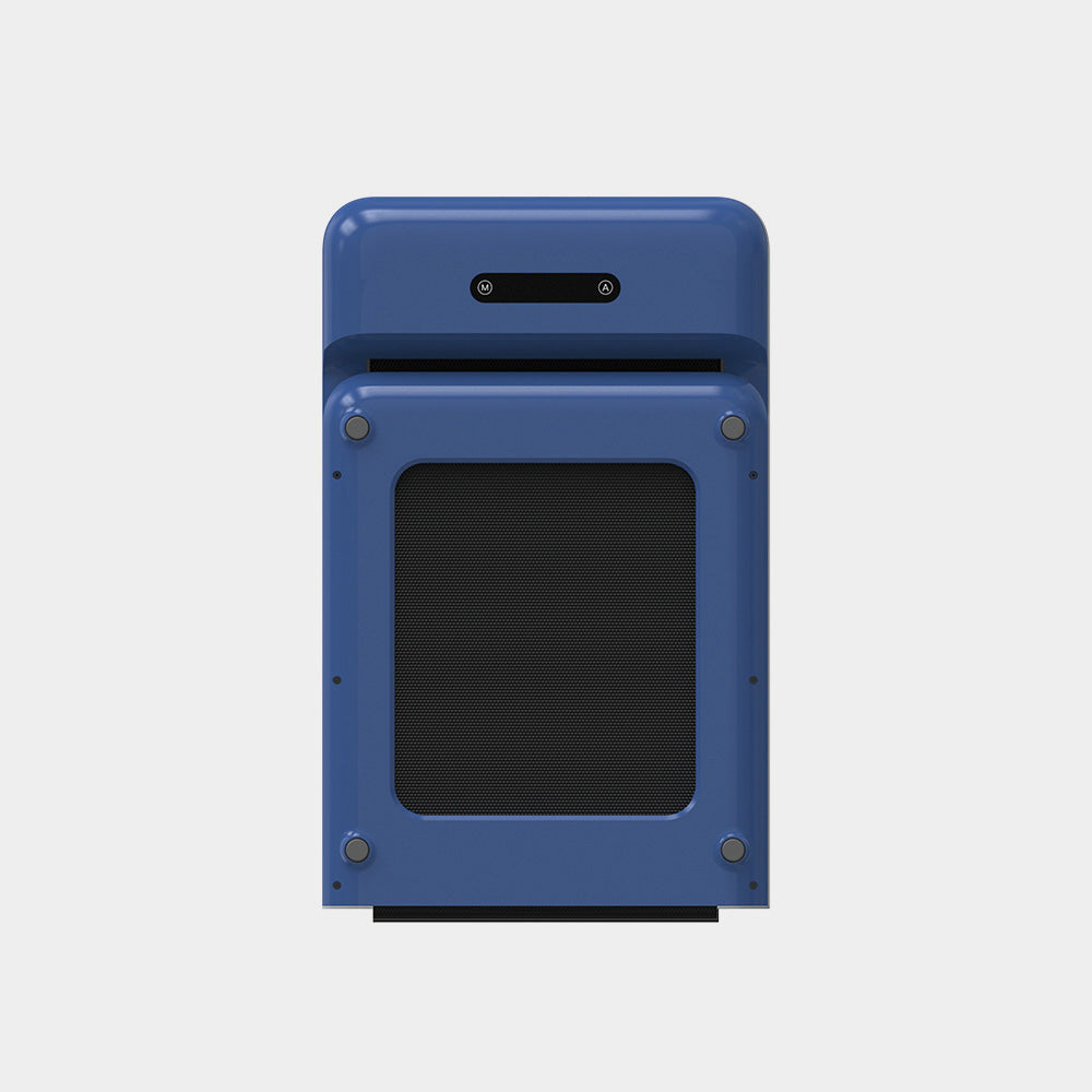 Folded view of blue WalkingPad C2 treadmill